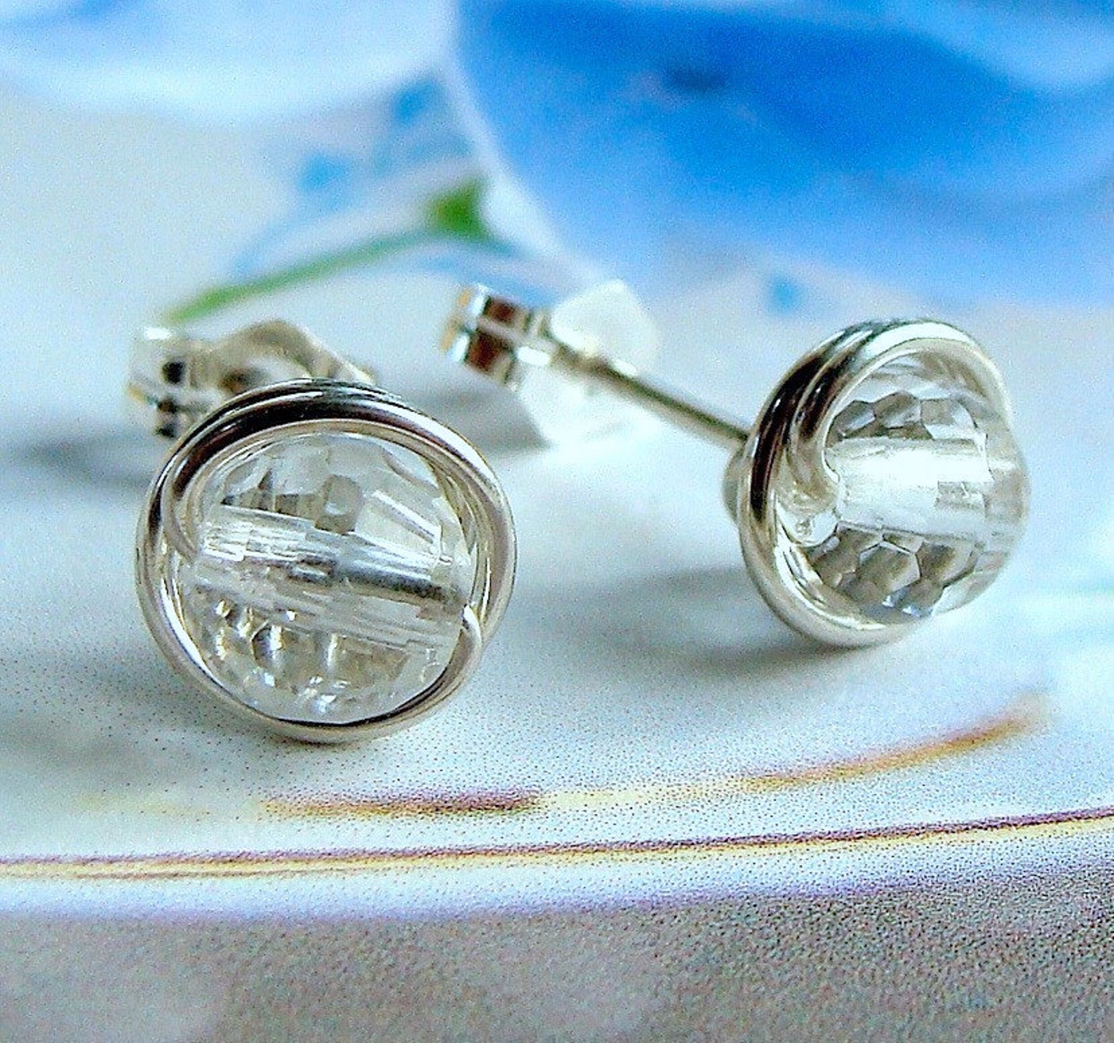 rose quartz studs rose quartz studs