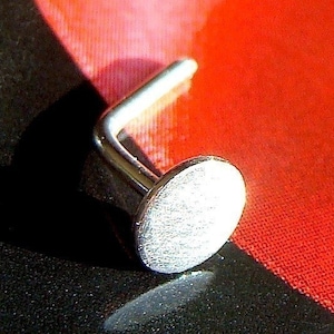 Flat Nose Stud 18 Gauge Nose Stud 4mm Disc Sterling Silver Nose Piercing