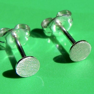 Tiny Flat Studs 4mm Micro-Mini Disc Post Earrings Sterling Silver Stud Earrings Studs image 2