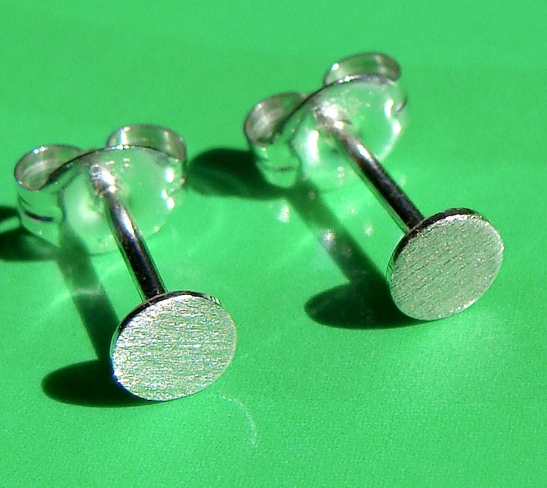 Tiny Flat Studs 4mm Micro-Mini Disc Post Earrings Sterling Silver Stud Earrings Studs image 2