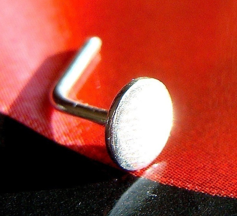 Flat Nose Stud 18 Gauge Nose Stud 4mm Disc Sterling Silver Etsy