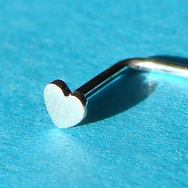 Heart Nose Stud Tiniest Heart Sterling Silver Nose Stud Nose Heart Piercing