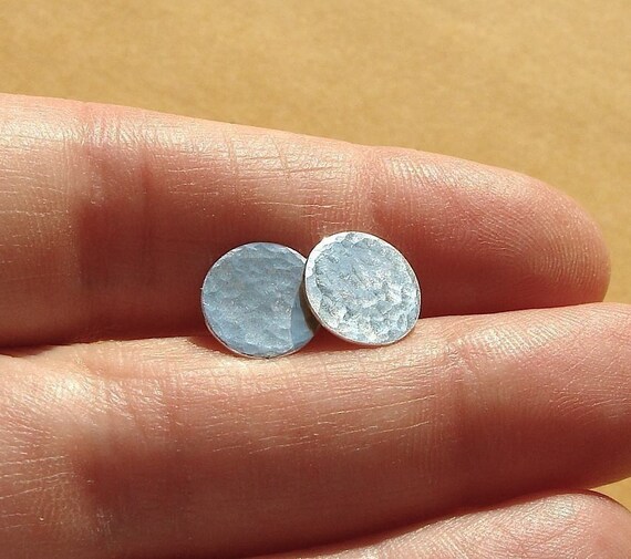 hammered disc stud earrings