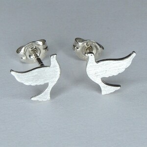 Tiny Dove Earrings Dove Studs Bird Earrings Sterling Silver Stud Earrings Post Earrings Bird Studs