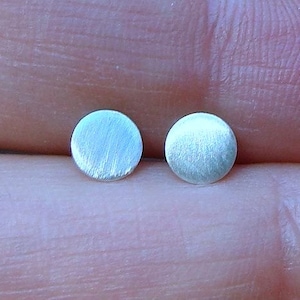 Flat Disc Studs 5mm Micro Disc Sterling Silver Post Earrings Stud Earrings Studs