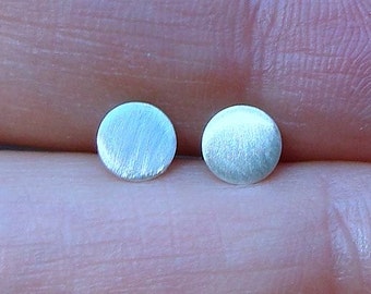 Flat Disc Studs 5mm Micro Disc Sterling Silver Post Earrings Stud Earrings Studs