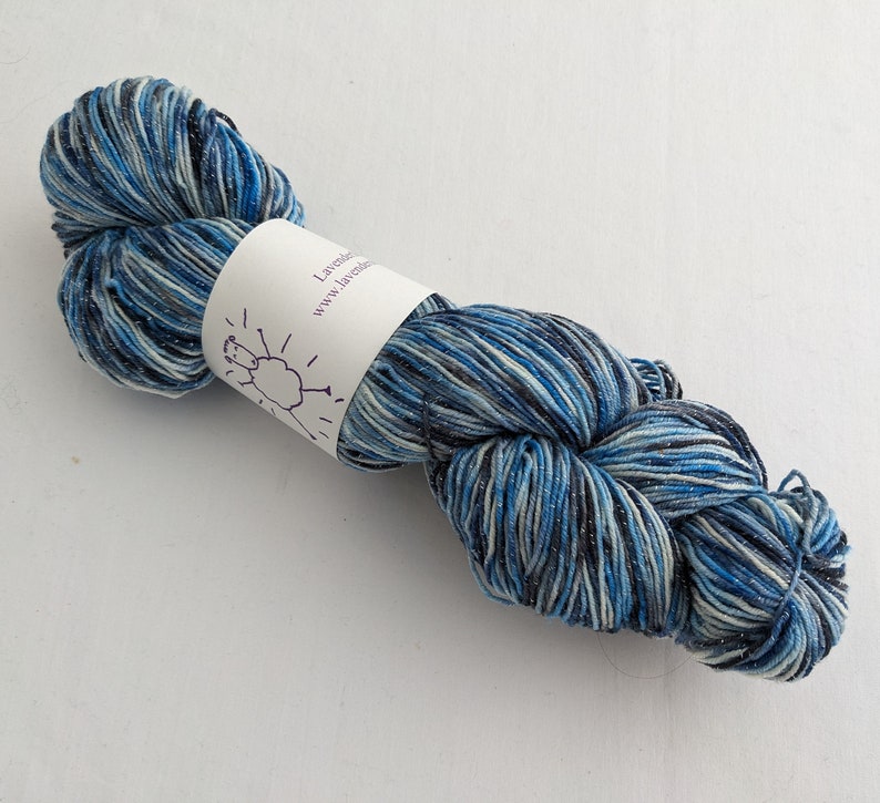 Blue Jay Sparkle Sock Yarn 4oz 114 grams image 2