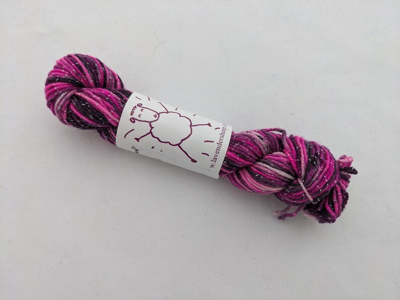 Pink Dalmatian Mini Yarn Skeins 50 yards Sparkle Sock