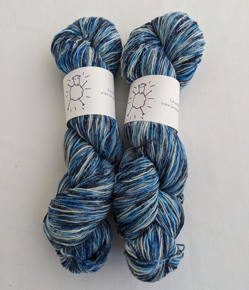 Blue Jay Sparkle Sock Yarn 4oz 114 grams image 3