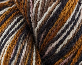 Toffee Coffee Silky Blues (BFL & Silk Noil) Fingering Weight Yarn - 100 grams