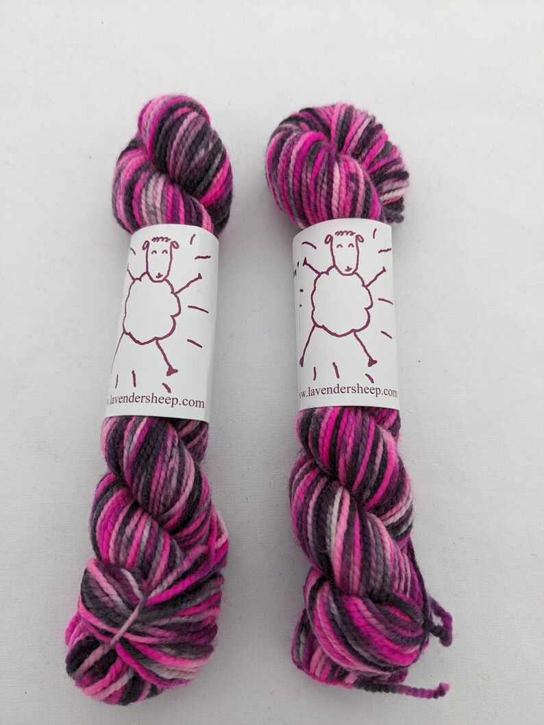 Pink Dalmatian Mini Yarn Skeins 50 yards image 1