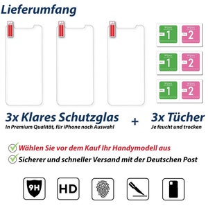 3x Schutzglas Für iPhone 15 14 13 12 11 Xs Xr Pro Max Echt Glas Schutzfolie Panzerglas Bild 7