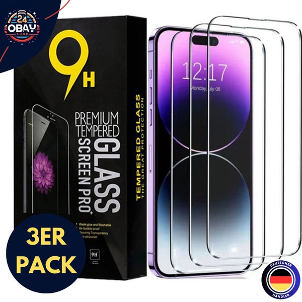 3x Schutzglas Für iPhone 15 14 13 12 11 Xs Xr Pro Max  Echt Glas Schutzfolie Panzerglas