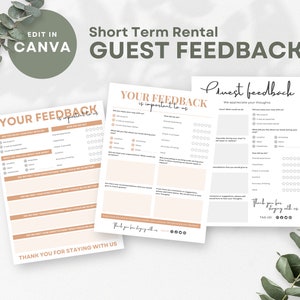 Airbnb Guest Feedback Form: Farm Glamping Template (Canva Editable)