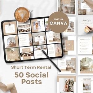 Airbnb Instagram Post Template, Editable Social Media Template, Short Term Rental Instagram Template, Vacation Rental, Neutral, VRBO SS03