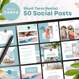 Modèle de publication Instagram Airbnb, médias sociaux modifiables, Facebook de location courte durée, publication Instagram de location saisonnière, plage SS02