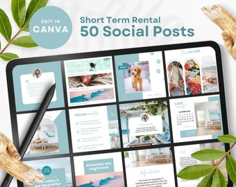 Airbnb Instagram Post Template: Beach Vacation Rental Social Media (Canva)