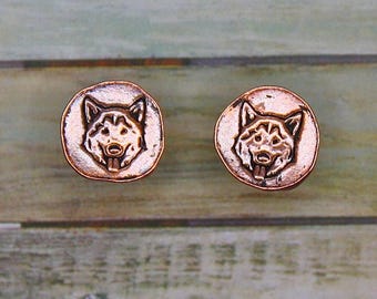 Husky Post Earrings - Copper Stud Earring