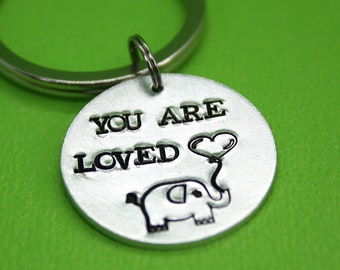 You Are Loved Key Chain - Hand Stamped Key Ring