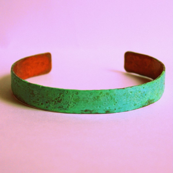 Verdigris Cuff Bracelet - Copper Jewelry