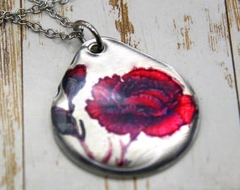 Carnation Necklace - Aluminum - January Birth Flower