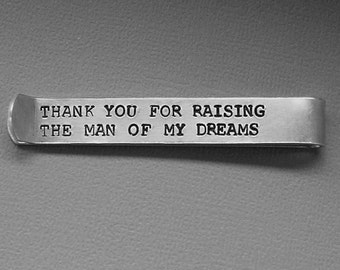 Hidden Message Tie Clip - Father of the Bride and Groom - Hand Stamped Tie Bar - Custom Groomsmen Gift - Dad or Grandpa - Wedding Gift