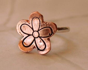 Copper Daisy Ring