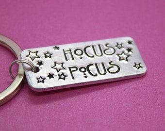 Hocus Pocus Key Chain - Key Ring - Hand Stamped Key Holder - Gift
