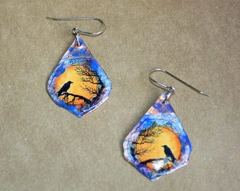 Raven Earrings - Copper
