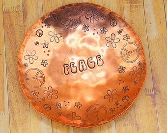 Peace - Ring Dish - Copper Trinket Dish