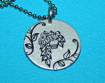 Pothos Plant Necklace - Hand Stamped Jewelry