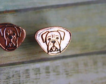 Boxer Post Earrings - Copper Stud Earring