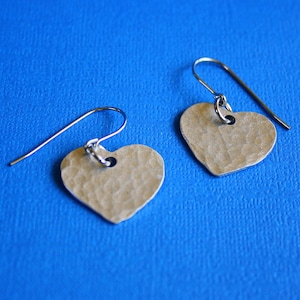 Hammered Heart Earrings image 1