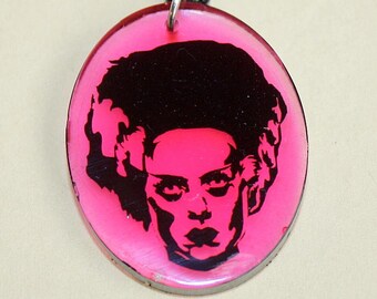 Bride of Frankenstein Necklace - Glow in the Dark