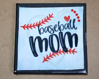 Baseball Mom Canvas Magnet