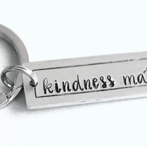 Kindness Matters Key Ring Key Chain Hand Stamped Accessories Gift image 2