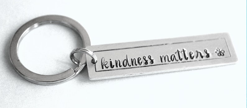 Kindness Matters Key Ring Key Chain Hand Stamped Accessories Gift image 2