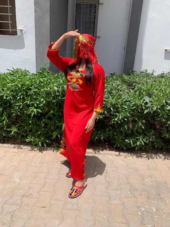 In Marokko Marokkaanse Kleding Vrouwen Huisjurk Lange Huisjurk