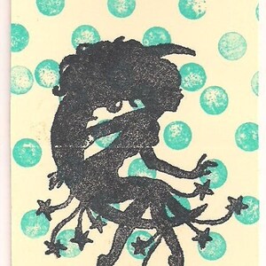 Silhouette Fairy on Moon Unmounted Rubber Stamp altered