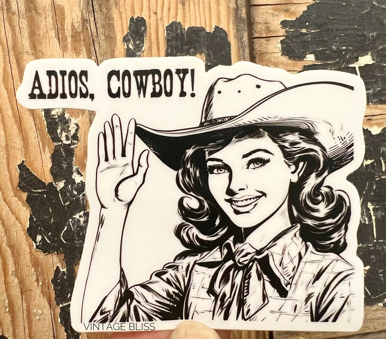 Adios Cowboy! Waterproof Sticker Western - Etsy