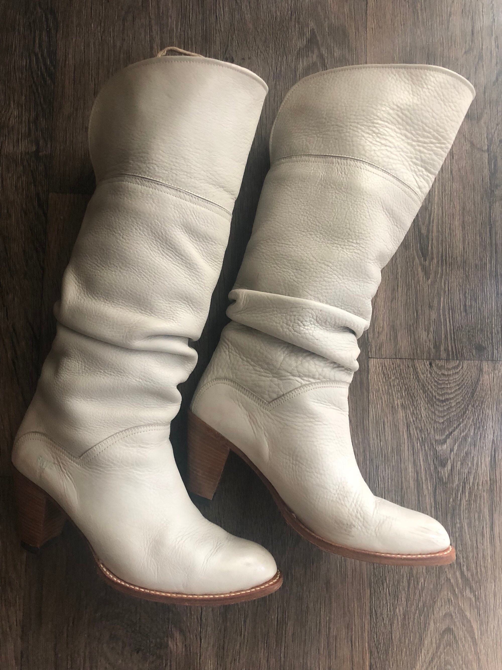 white frye booties