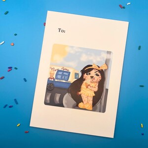 Cartão de felicitações inspirado em cartão postal de Nova York - Saudações para quem vive no lado da manteiga | Inspirado em preguiças | Amante de sorvete | Lembrança | Papelaria para preguiças