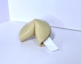 Handmade Ceramic Fortune Cookie: Write Your Own Fortune Gift