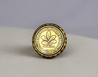 Germany Coin Ring 1983 - Gold Tone and Bronze Tone Coin RIng