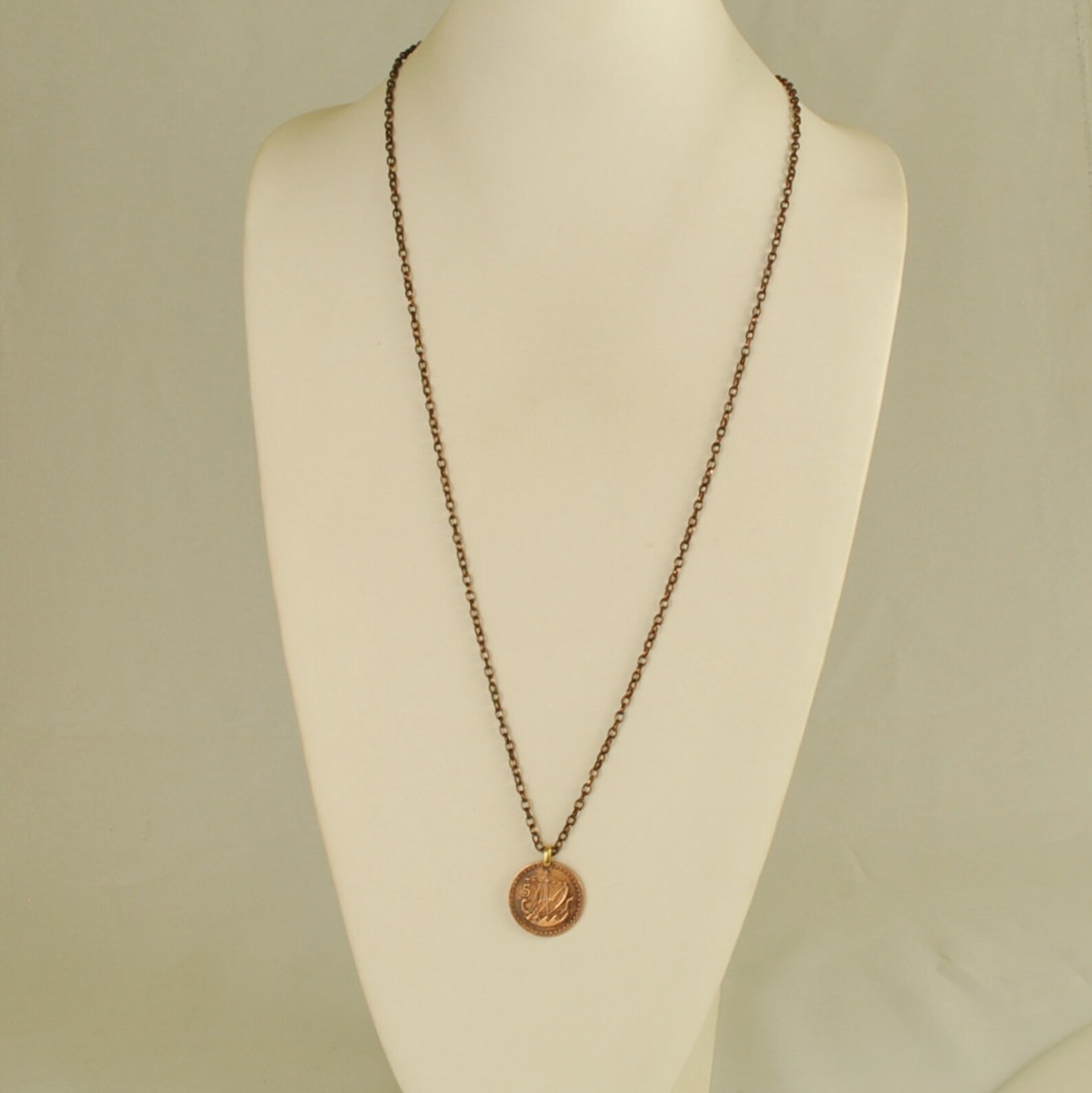 Cyprus Coin Jewelry Necklace Ancient Ship 1971 Etsy