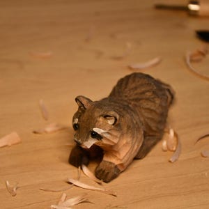 Hand-Carved Wooden Raccoon Figurine: Christmas Raccoon Ornament Gift for Friends image 4