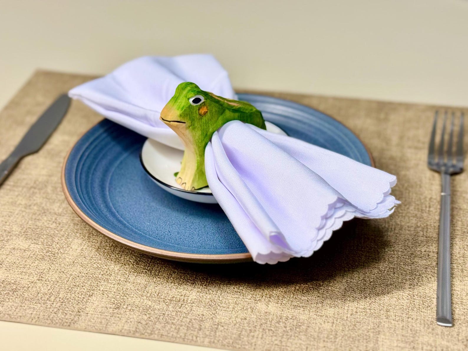 Hand-carved Wooden Frog Napkin Ring: Rustic Table Decor Christmas ...
