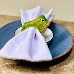 Hand-carved Wooden Frog Napkin Ring: Rustic Table Decor Christmas ...