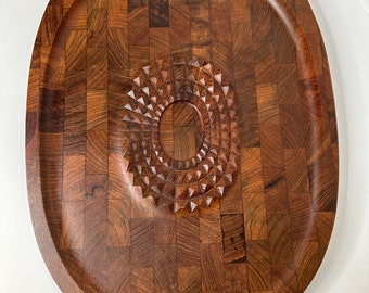 Stunning Digsmed Teak Meat Serving/Charcuterie Tray - Excellent Vintage Condition