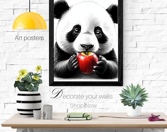 Baby Panda Wall Art, Poster, Wall Print, Downloadable Art Print, Digital Prints, Instant Printable Wall Art